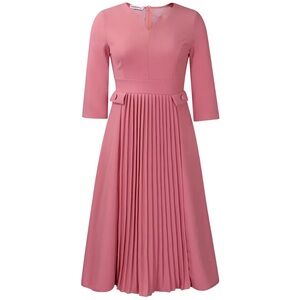 Elegant Pink Pleated Dress